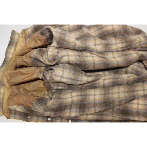 Vintage men's long sleeve button front curved yoke wool shirt XL - Picture 6 of 10